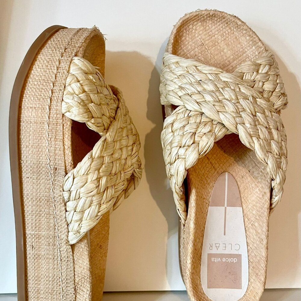 Dolce vita cross platform sandals natural raffia